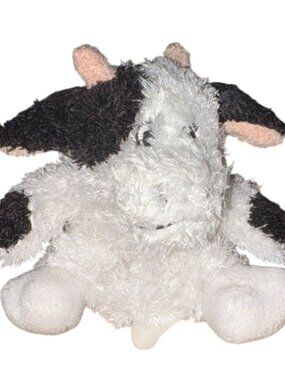 Animal Alley VERY SOFT BLACK & WHITE COW 4" Bean Bag Stuffed Animal Toy